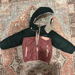 Patagonia Reversible Toddler Girls Puffer Jacket Sherpa Hood 2T